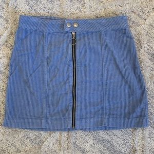 Blue corduroy mini skirt